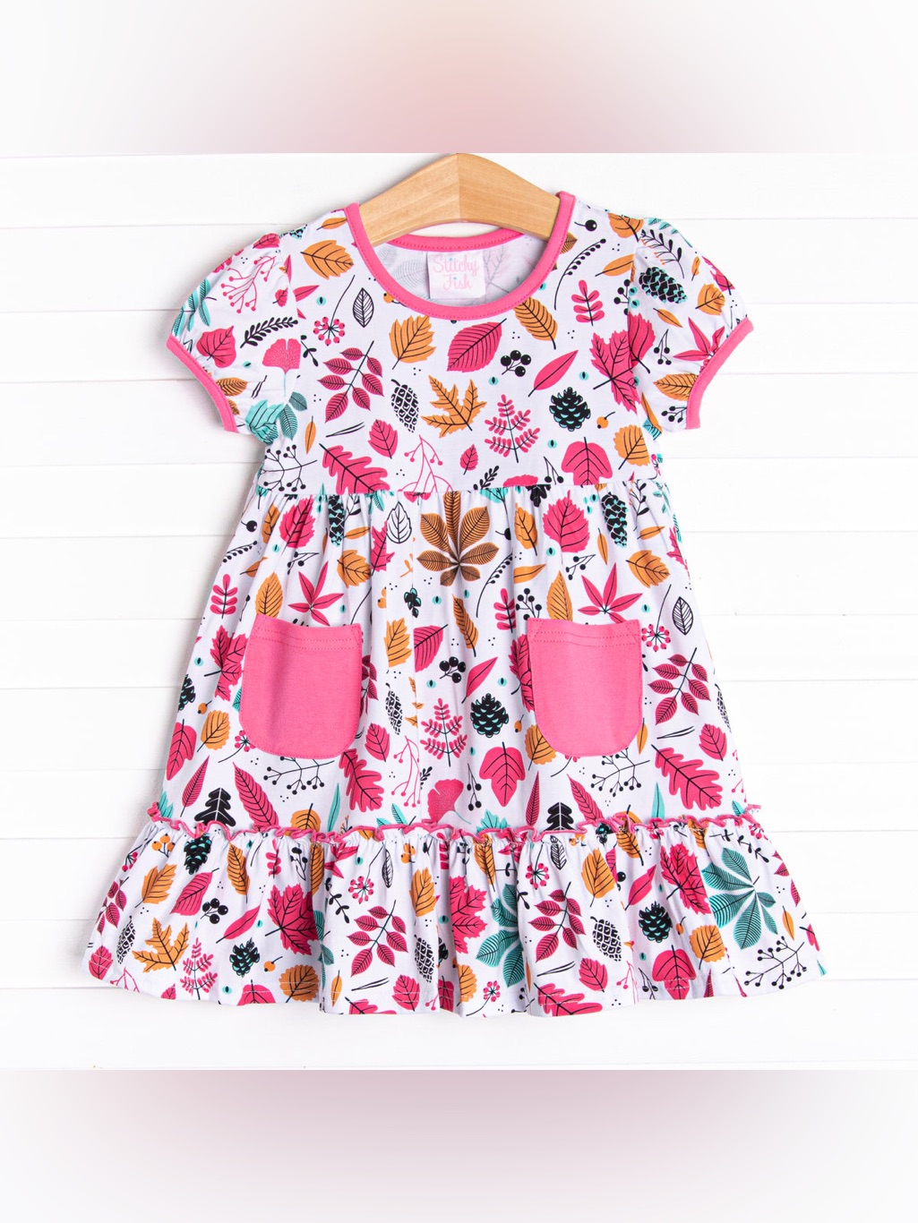 Stitchy Fish Berry Leafy Dress Size 2t